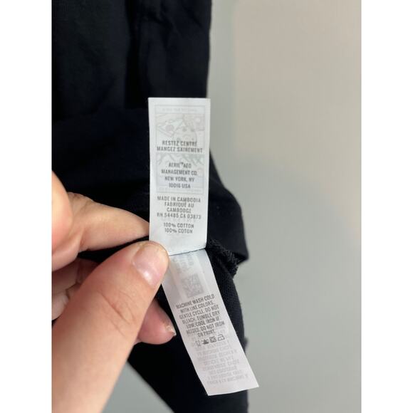 NWT OFFLINE By Aerie Logo Crew Neck T-Shirt In Black Size Medium - Picture 3 of 4